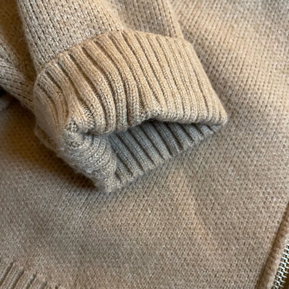 Commence Oversized Open Collar / Double Zip Cardigan. Camel. Size L - Picture 5 of 6